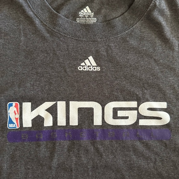 Adidas Gray Sacramento Kings Long Sleeve Tee - Picture 2 of 3